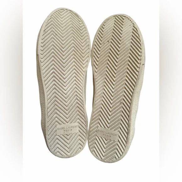 Saint Laurent Paris Court Classic Star Sneakers Leather Women’s Size 39.5 (8.5) - Picture 14 of 16